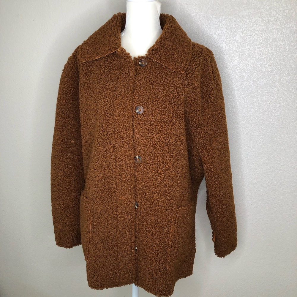 Carbon2Cobalt Faux Fur Jacket Burnt Orange Color Sz M - Picture 7 of 8
